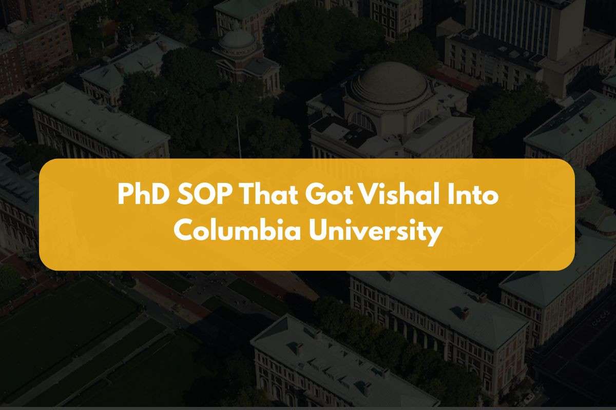 PhD SOP Columbia University